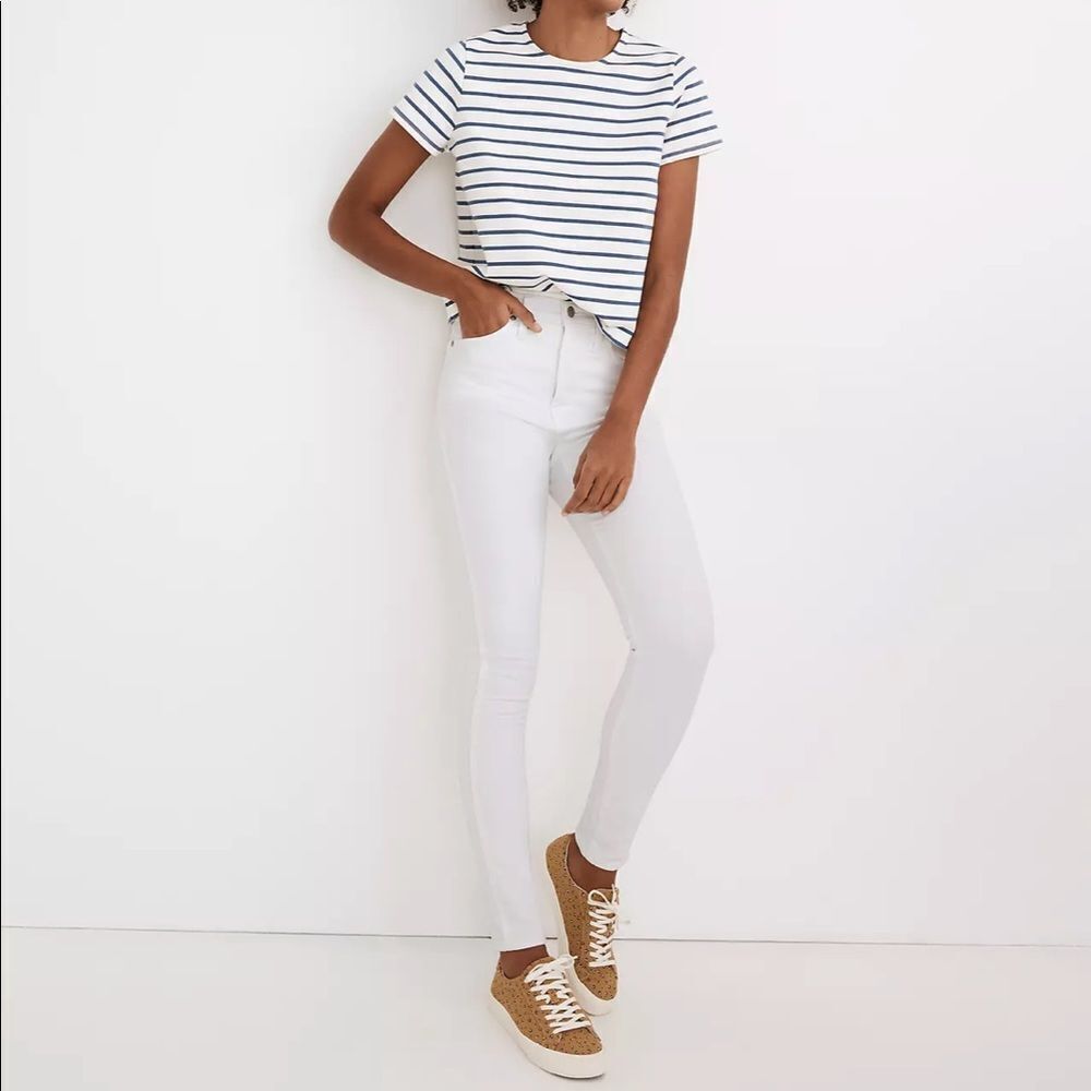 NEW Madewell 10” High Rise Skinny Jeans in Pure White Size 27